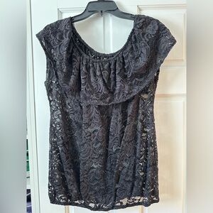 Discreet Black Lace Top